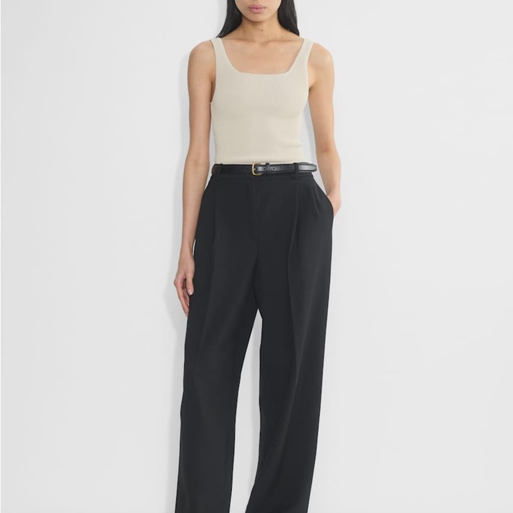 Aritzia Babaton Sculpt Knit Squareneck tank matte pearl